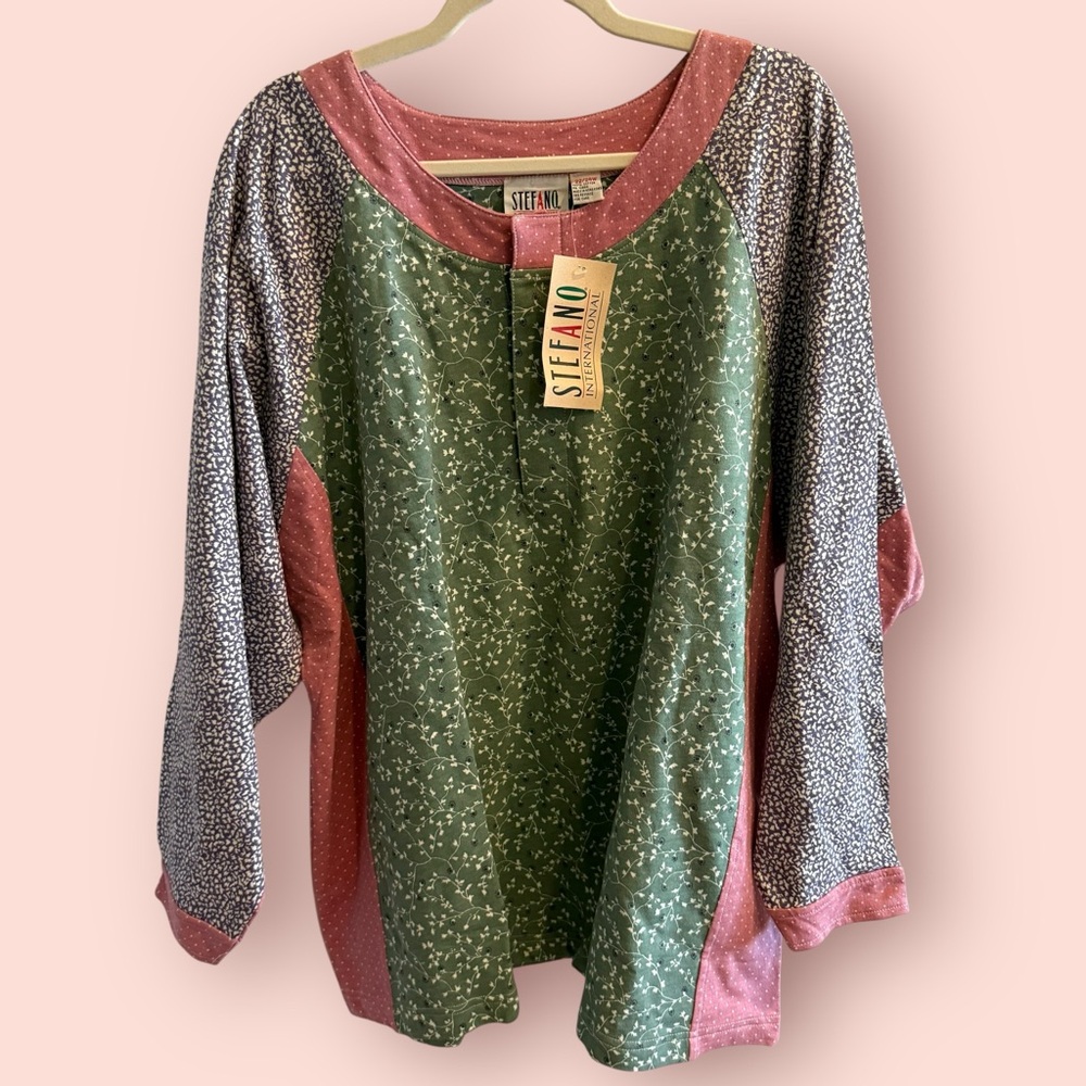 NWT Vintage Stefano International Patchwork Floral Top | Vintage Cottagecore